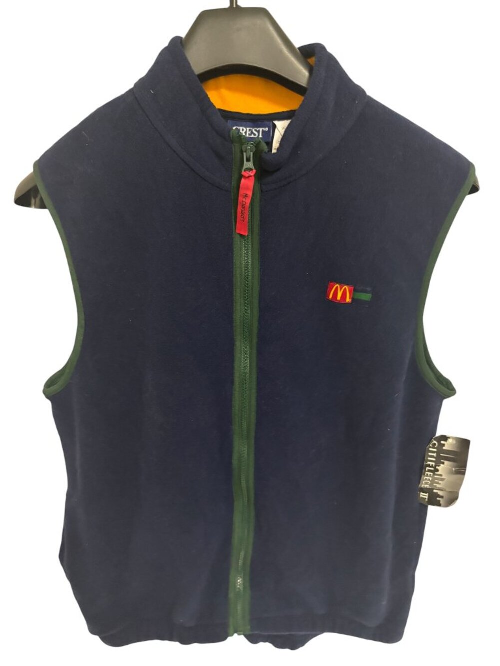 McDonald’s 100% Polyester Navy Blue Full Zip Vest Size Large NWT